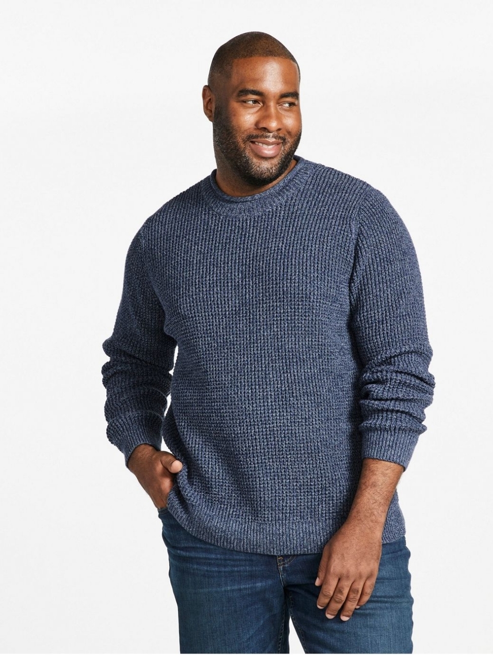 L.L. Bean Men’s Organic Cotton Waffle Stitch Rollneck Sweater Navy XL Regular - Picture 11 of 12